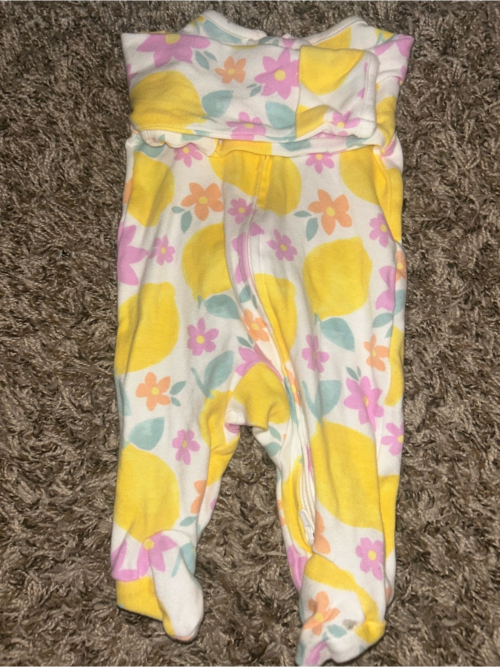 Carter's Yellow Lemon & Floral Footed Romper